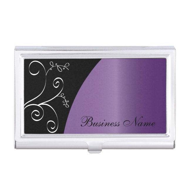 Purple Elegant Personalize Card Holder (Front)