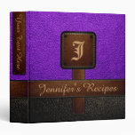 Purple Elegant Recipe Leather Look Binder