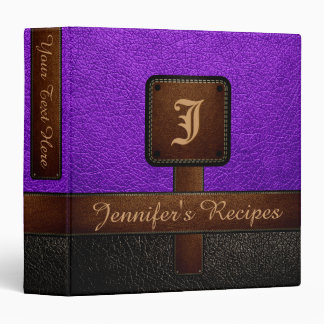 Purple Elegant Recipe Leather Look Binder