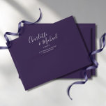 Purple Elegant Script Simple Return Address Envelope<br><div class="desc">Featuring signature script names,  this elegant return address envelope can be personalized with your names and address details in chic white lettering on a purple background. You can customize the background to your favorite wedding theme color. Designed by Thisisnotme©</div>