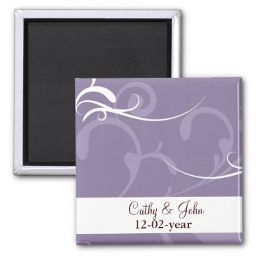 Purple Elegant Wedding Cards Magnet