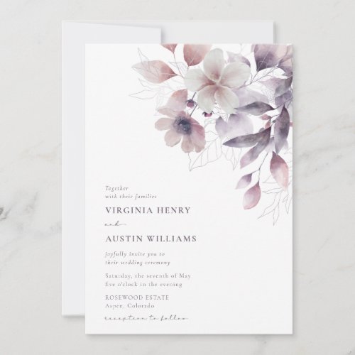 Purple Elegant Wedding Invitation