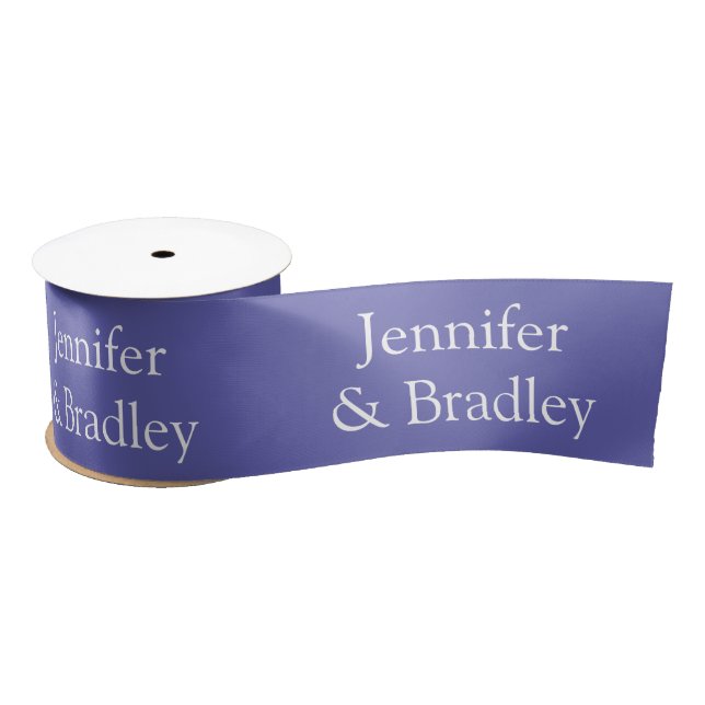 Purple Elegant Wedding Personalized Satin Ribbon (Spool)