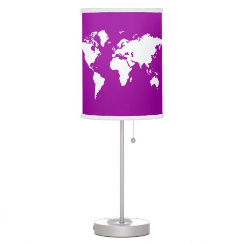 Purple Elegant World Table Lamp