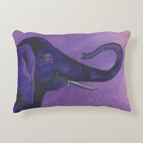Purple Elephant Accent Pillow