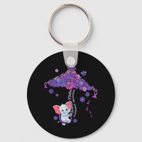 Purple Elephant Alzheimers Awareness Memories Matt Keychain