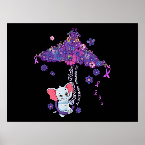 Purple Elephant Alzheimers Awareness Memories Matt Poster