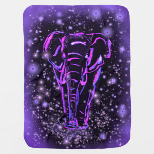 Purple Elephant Baby Blanket