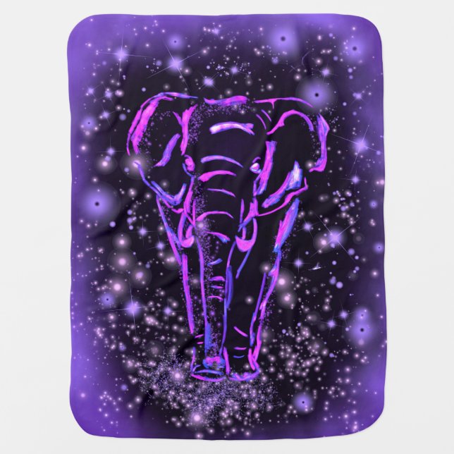 Purple Elephant Baby Blanket (Front)