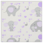 Purple Elephant Baby Girl Fabric