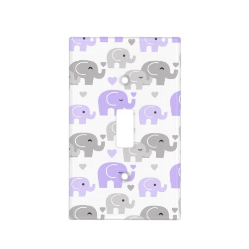 Purple Elephant Baby Girl Nursery Light Switch Cover