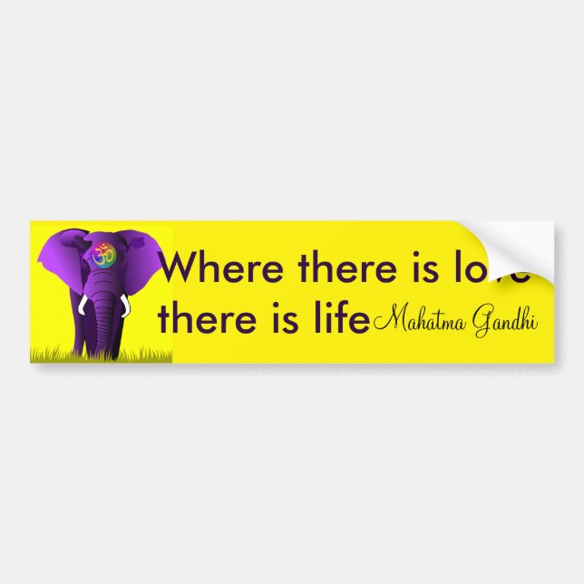 Purple Elephant bumper sticker (Front)