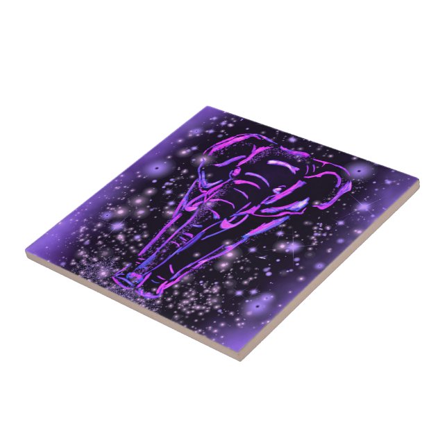 Purple Elephant Ceramic Tile (Side)