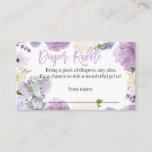 Purple Elephant Diaper Raffle Card For A Girl at Zazzle