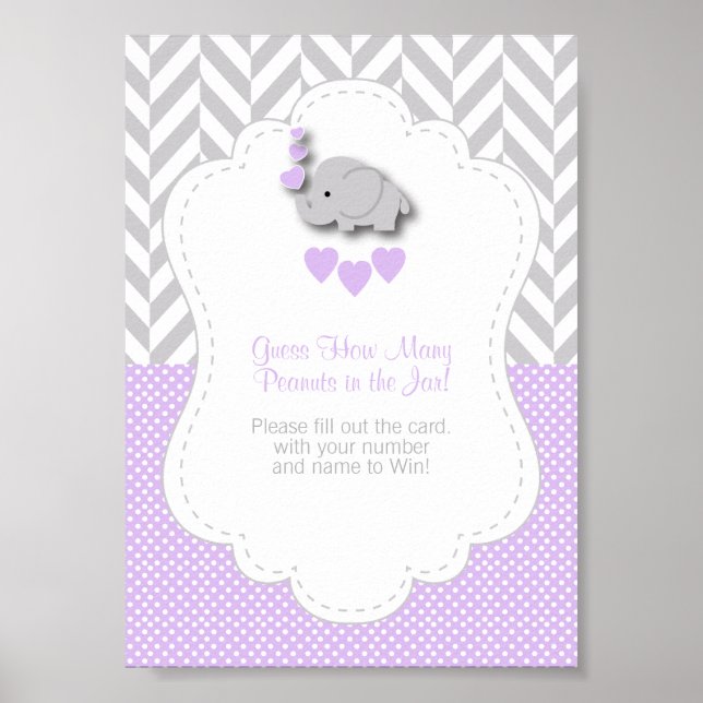 Purple Elephant Game Instruction Poster (Front)