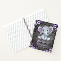 Purple Elephant Hues Book Baby Shower Birthday