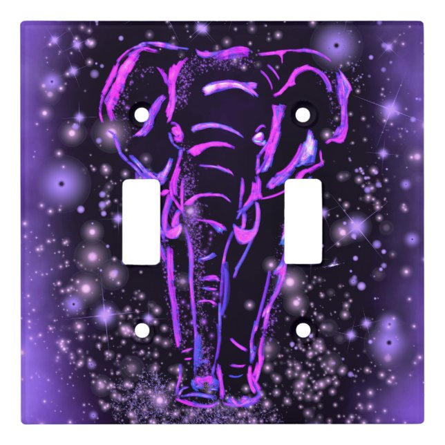 Purple Elephant Light Switch Cover (Front)