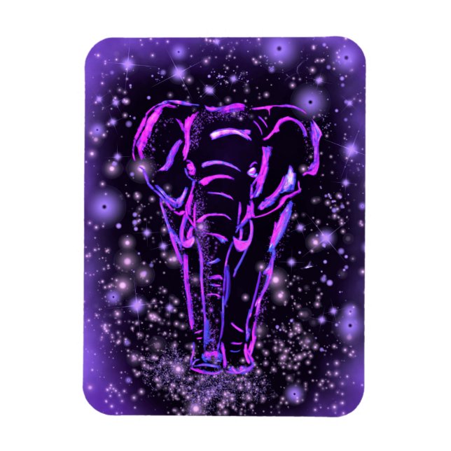 Purple Elephant Magnet (Vertical)