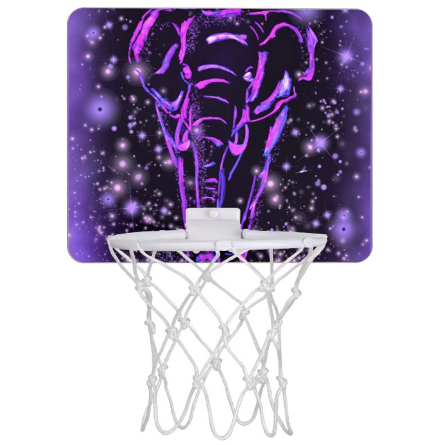 Purple Elephant Mini Basketball Hoop (Front)