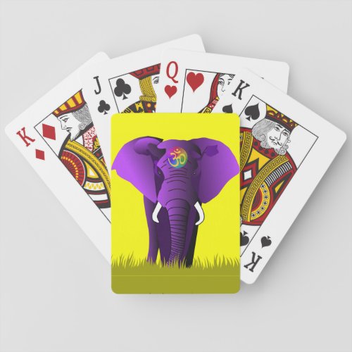Purple Elephant playing card