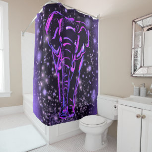 Purple Elephant Shower Curtain