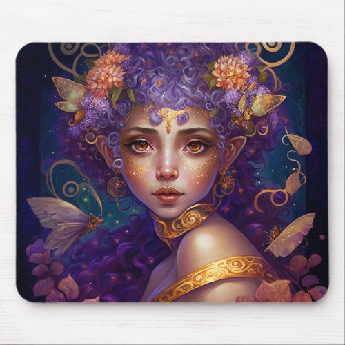 Purple Elf Fairy Fantasy Art Mouse Pad