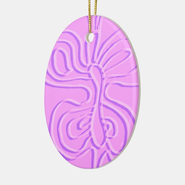 Purple Embossed "Rainbow" Flutterfly Ceramic Ornament (Left)