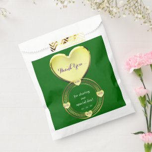 Purple Emerald Green Gold Wedding Party Events Favor Bag