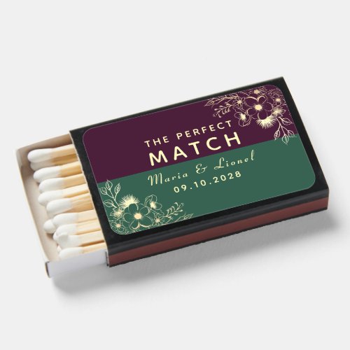 Purple Emerald Green Wedding Favor Matchboxes