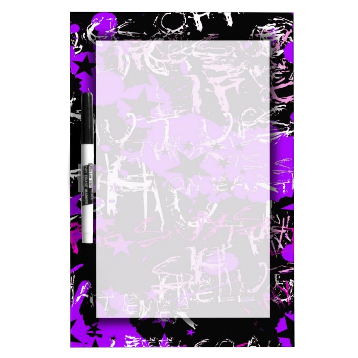 Purple Emo Graffiti Erase Board Dry Erase Boards