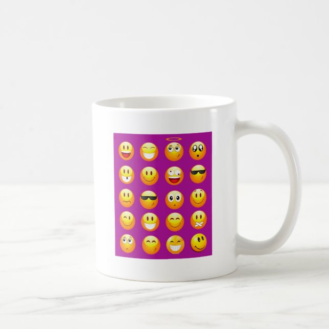 purple emojis coffee mug (Right)