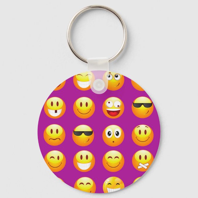 purple emojis keychain (Front)