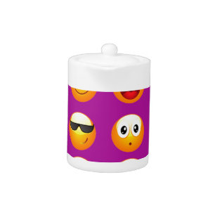 purple emojis teapot