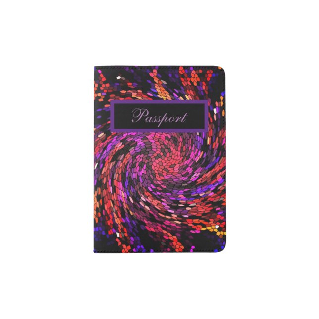 Purple Emotions Mosaic Swirl Passport Cover (Front)
