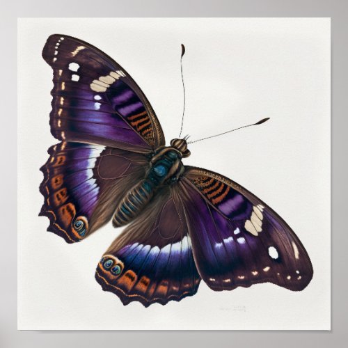 Purple Emperor Butterfly Art Print Poster