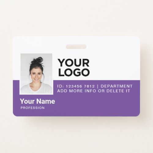 Purple Employee Modern Photo ID Security Badge