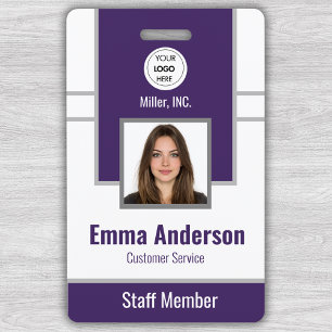 Purple Employee Photo ID Company Security Badge
