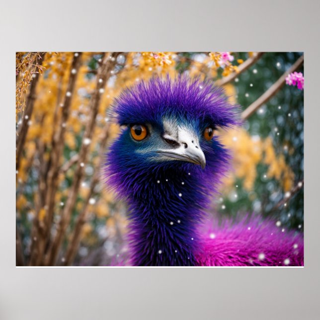Purple Emu in the Snow Poster (Front)