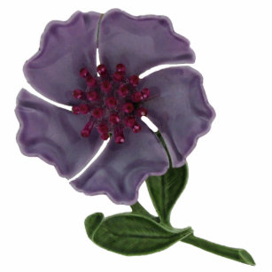 Purple Enameled Flower Magnet