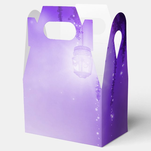 Purple Enchanted Forest Fantasy Wedding Favor Boxes (Opened)