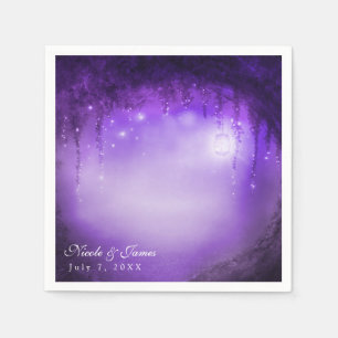 Purple Enchanted Forest Fantasy Wedding Reception Napkins