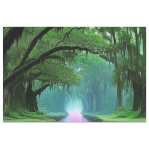 Purple Enchanting Bayou Louisiana Decoupage  Tissue Paper