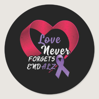 Purple End Alzheimer End Heimer Heimers Awareness  Classic Round Sticker
