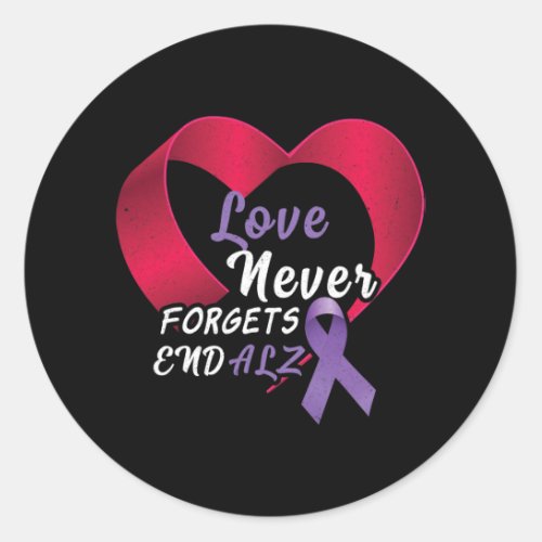Purple End Alzheimer End Heimer Heimers Awareness  Classic Round Sticker