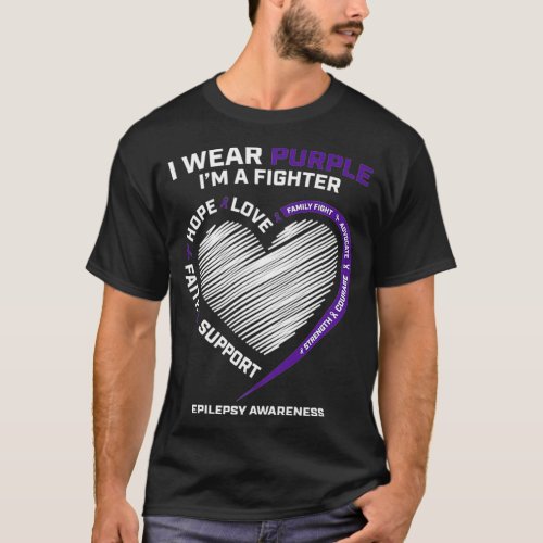 Purple Epilepsy Awareness Products Kids Epilepsy T_Shirt