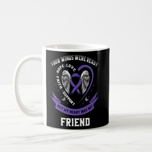 Purple Epilepsy Awareness Ribbon Friend Heart Wing Coffee Mug