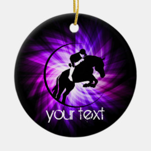 Purple Equestrian Ceramic Ornament