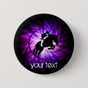 Purple Equestrian Pinback Button