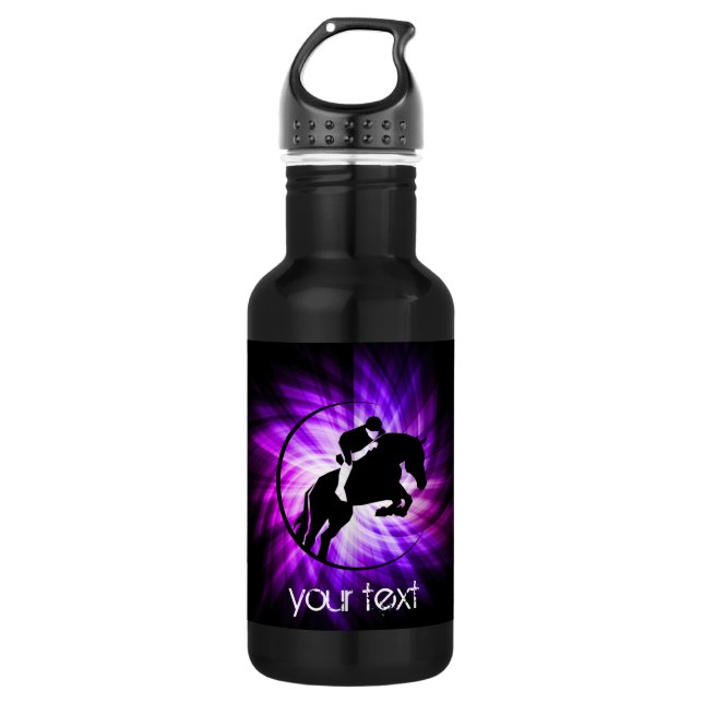 Purple Equestrian Stainless Steel Water Bottle (Front)