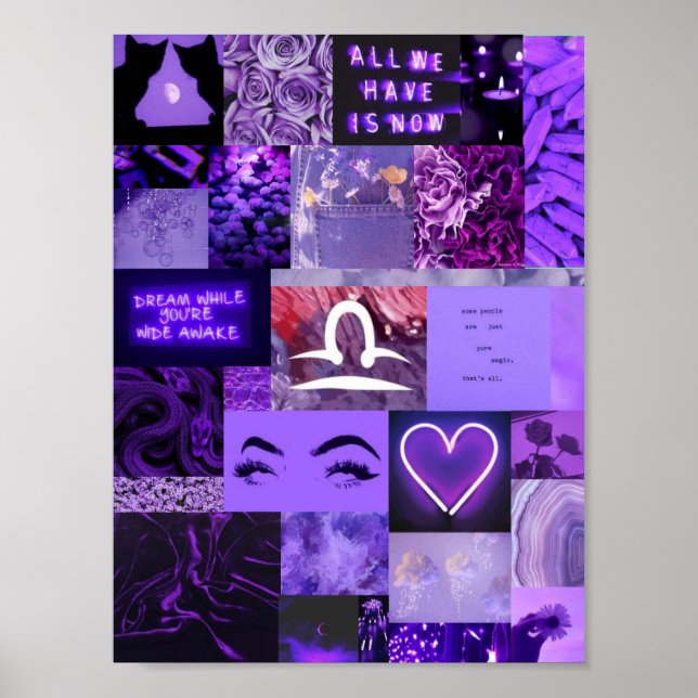 purple esthetic libra poster (Front)
